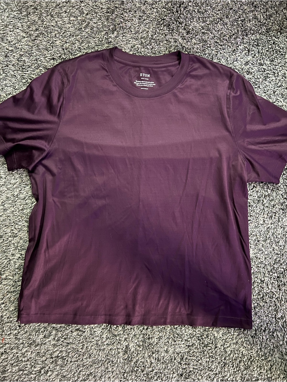 Eton Short Sleeve Crew Neck Tee in Plum